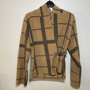 NWT Henriette Steffenson Fleece Wrap Hooded Sweater. Size XS